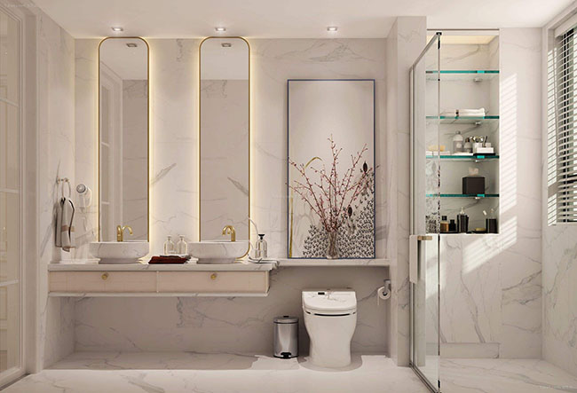 衛(wèi)生間砌半墻的5個(gè)好處，好看又實(shí)用！