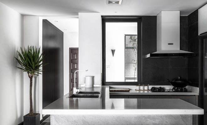 120平現(xiàn)代風(fēng)家裝案例，黑與白的詩情畫意